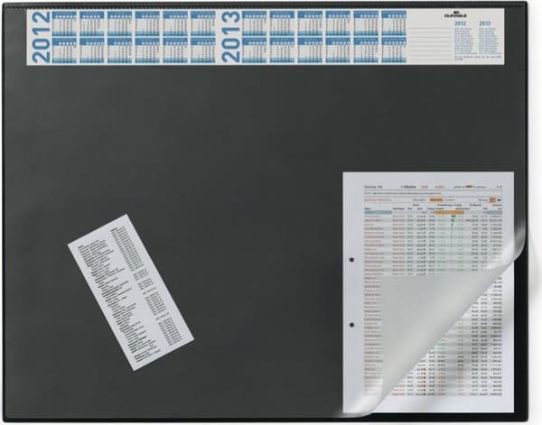 Durable Durable Skriveunderlag Vollsichtpl/Kalender 65x52cm sort