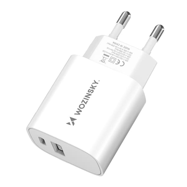 Wozinsky WGWCW USB-A USB-C 20W vægoplader - Hvid