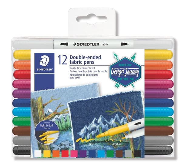 Dobbeltendede tuschpenne 12 farver STAEDTLER
