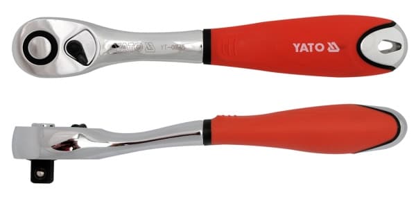 YATO SPÄRRNYCKEL 1/2\" BÖJD 72 - TÄNDER, GUMMERAD HÄLSA 0735