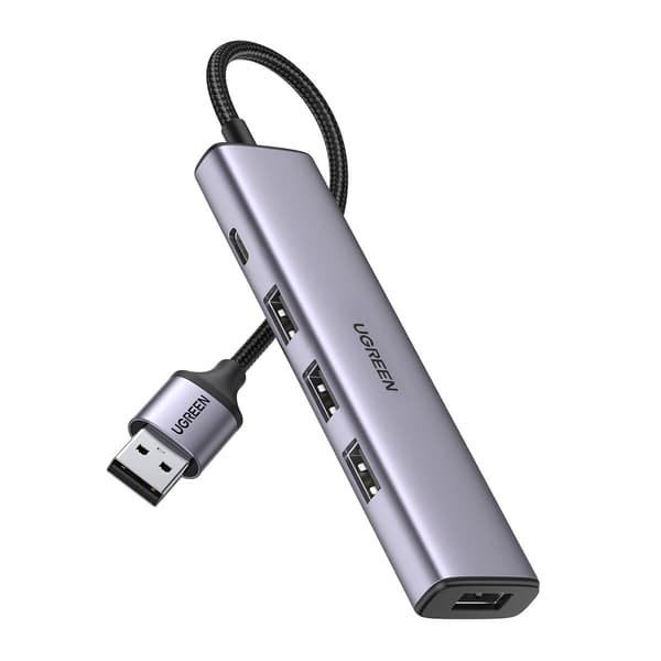 Ugreen USB-HUB-jakaja - 4x USB 3.0 harmaa (CM473 20805)