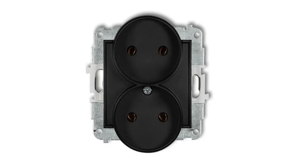 MINI Kaksoispistorasia m/m mattamusta 12MGPR-2