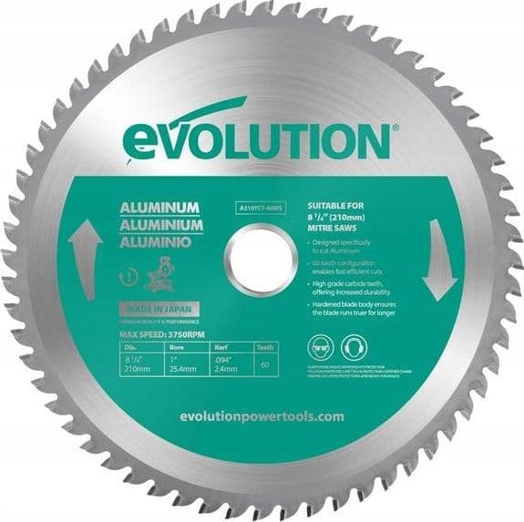 Evolution TCT sav til skæring af aluminium 210mm 60z - til geringssave
