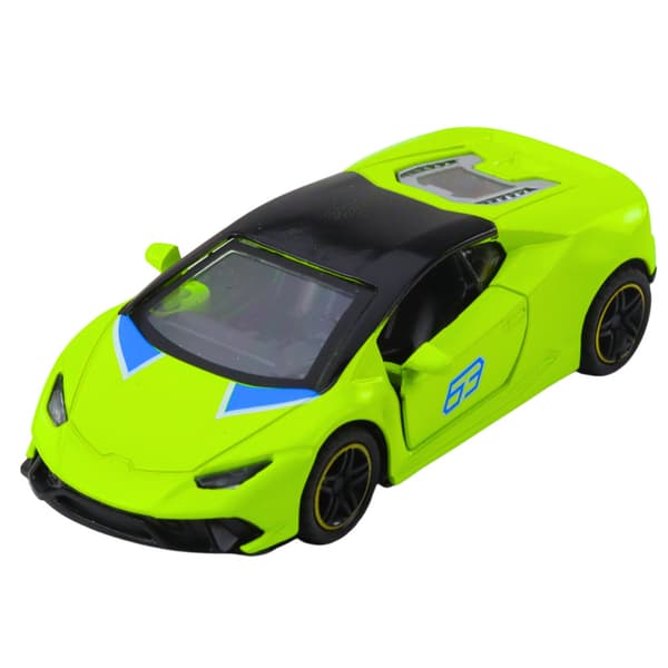 Sportbil Pull Back Metall Neongrön 1:43