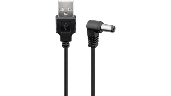 USB strømkabel - DC stik 5.5x2,1 Goobay 1m