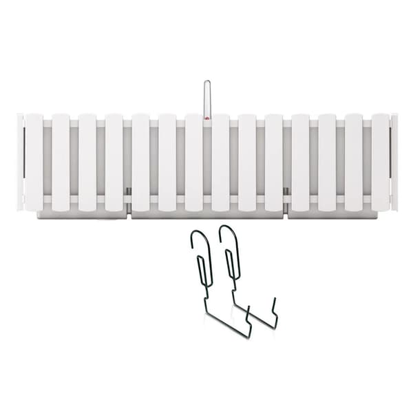 Balkonglåda med krokar Boardee Fencycase DDEF600W vit