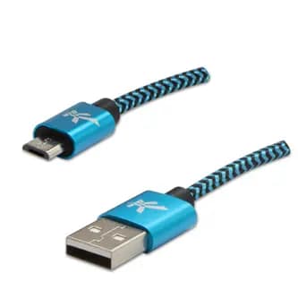 USB Logo USB-A-kabel - MicroUSB 1 m Blå