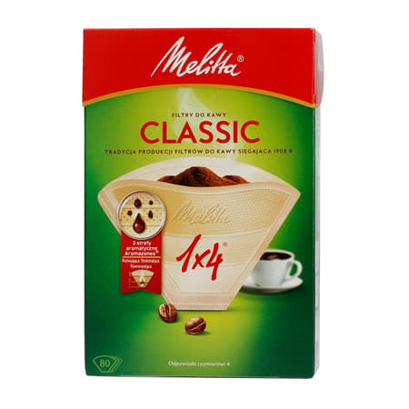 Melitta - Kaffefiltre af papir 1x4 - Klassisk - 80 stk.