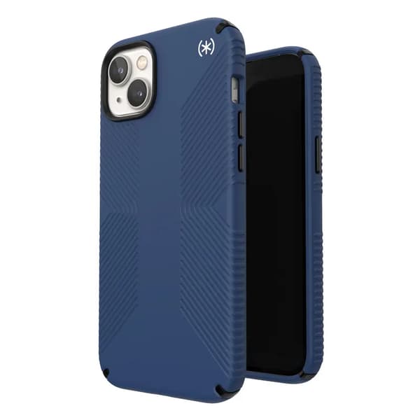 Speck Presidio2 Grip - Anti-slip etui til iPhone 14 Plus (Coastal Blue/Black/White)