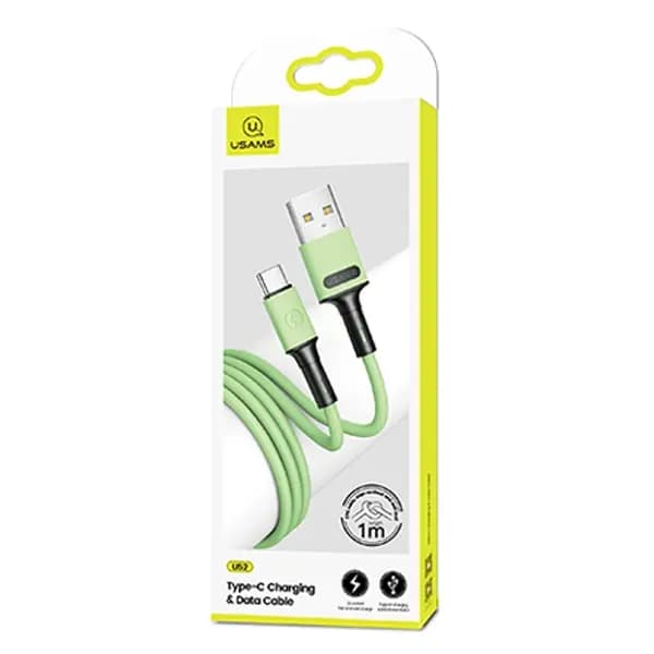 USAMS U52 USB-C 2A Hurtigopladningskabel 1m grøn
