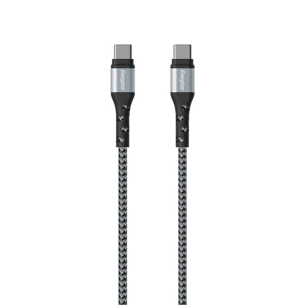 Energizer - USB-C till USB-C anslutningskabel 2m (Silver)