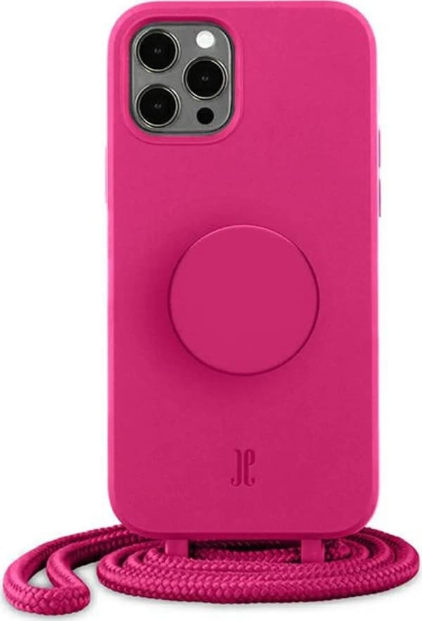 Etui JE PopGrip iPhone 12/12 Pro 6.1\" pink/orkidéblomst 30090 (Just Elegance)