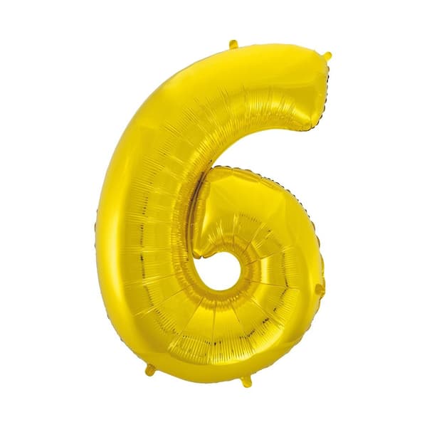 Folieballon “Tal 6”, guld, 92 cm