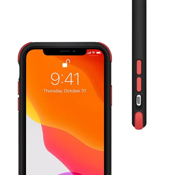 Crong Crong Trace Clear Cover Case til iPhone 11 Pro (5,8) sort/rød