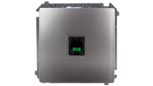 Simon Basic Puhelinpistorasia yksi RJ11 ruostumaton teräs BMTU.01/21