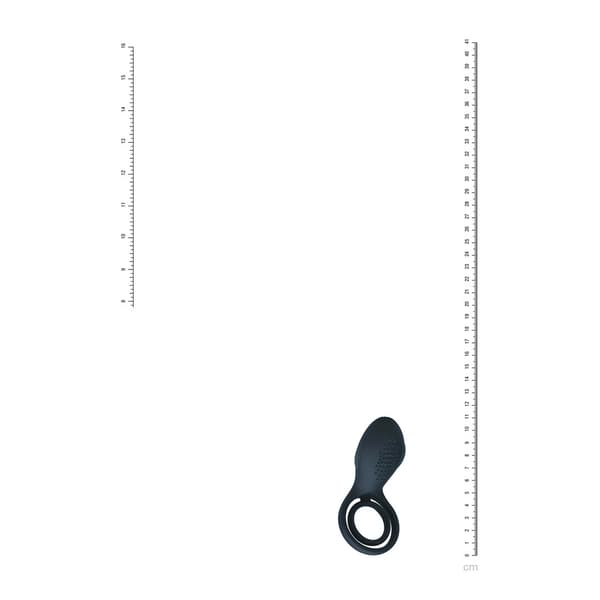 Vibrerende penis- og testikelring med vinget stimulator - Sort