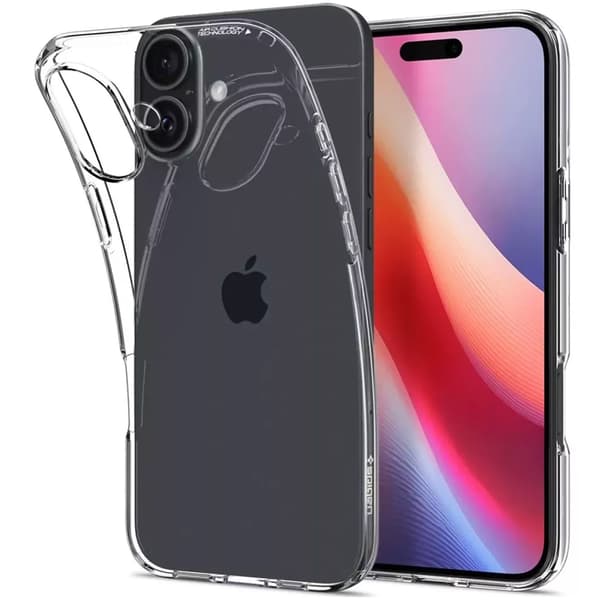 iPhone 16 Spigen Liquid Crystal -suojakuori, Crystal Clear