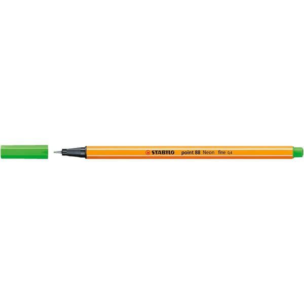 Stabilo point88 neongrøn fineliner p10 88/033