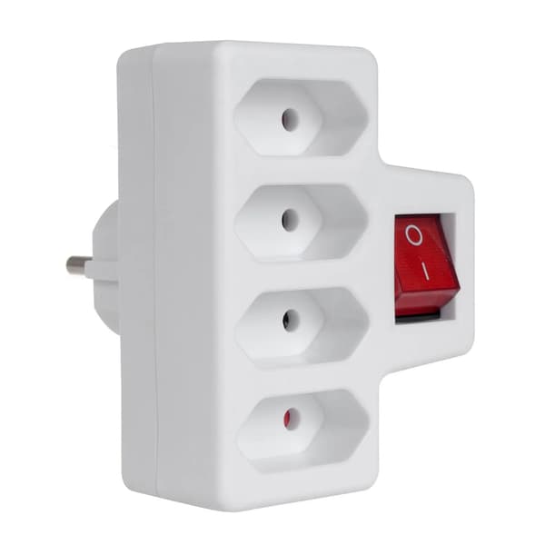 Maclean MCE217 firedobbelt stik med stik 4x2.5A universalstik