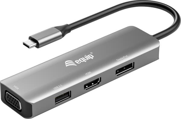Equip 133485 USB grafisk adapter 3840 x 2160 pixel Sort, Sølv
