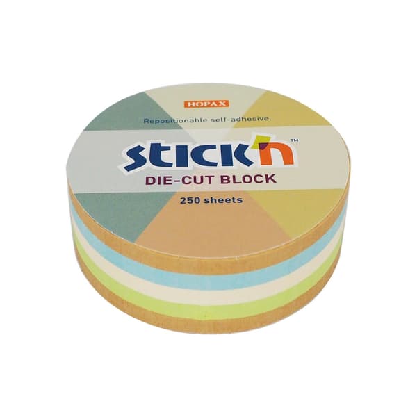 Stick'n Notes 67x67mm cirkel 4 farver (250)