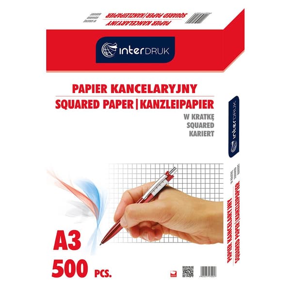 Kontorspapper A3/500K rutat