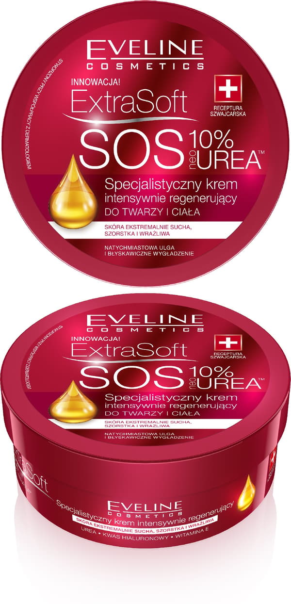 Eveline Extra Soft SOS 10% Urea Intensiv Regenererande Kräm för Ansikte och Kropp 175ml