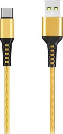 Denmen USB-A USB-kabel - USB-C 1 m Guld (29358)