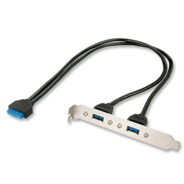 USB 3.0 Slotblech-Adapter  2xUSB 3.0 T