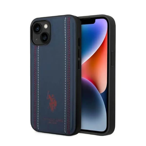 US Polo USHCP14MPFAV iPhone 14 Plus 6,7\" Marin/Marinblå Lädersöm