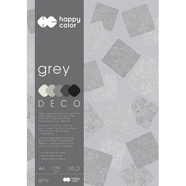 Block A4/20K Deco Grå 170g HAPPY COLOR