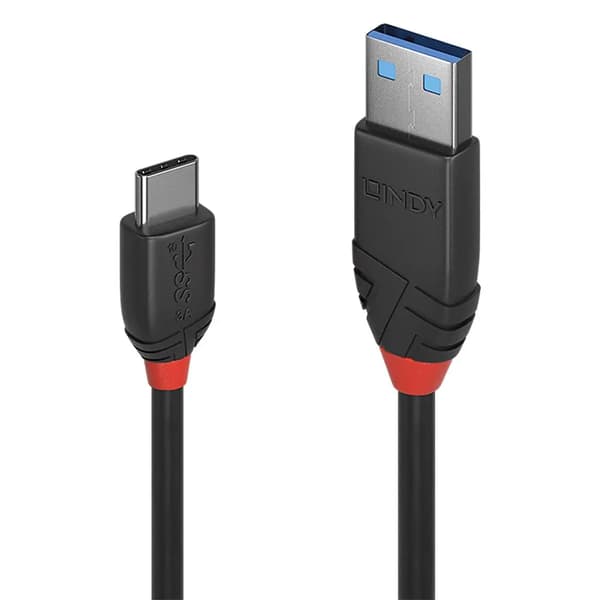Kabel USB Lindy USB-A - USB-C 0,5 m Sort (36915)