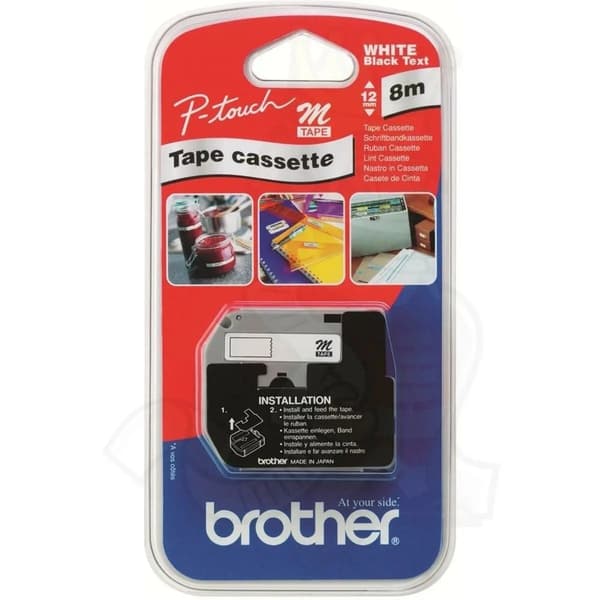 Brother etiketbånd - Sort på hvid