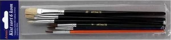 Penselsæt skrå 3 stk + flad 3 stk
