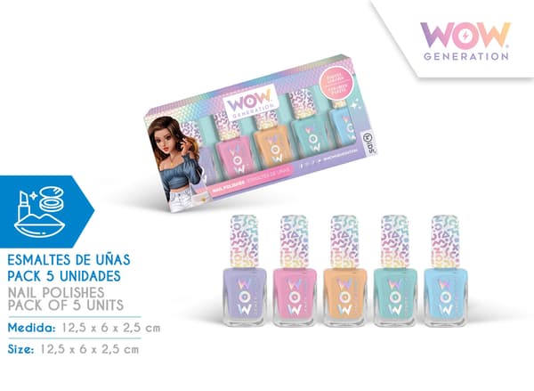 Wow Generation pakke med 5 flasker neglelak