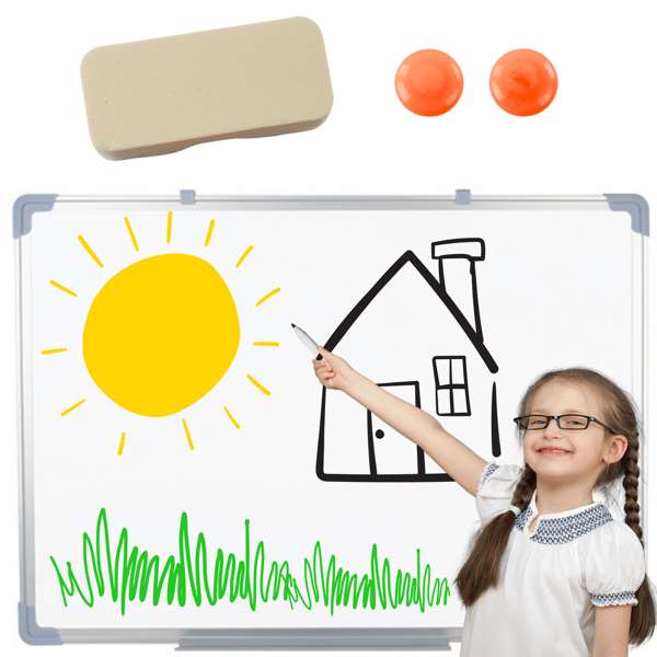 Magnetisk Whiteboard Svamp 2 Magneter 45x60cm