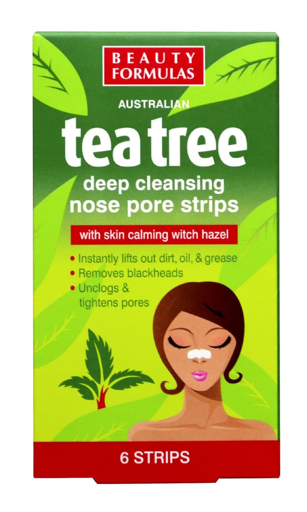 Beauty Formulas Tea Tree syväpuhdistavat nenäliuskat 6 kpl