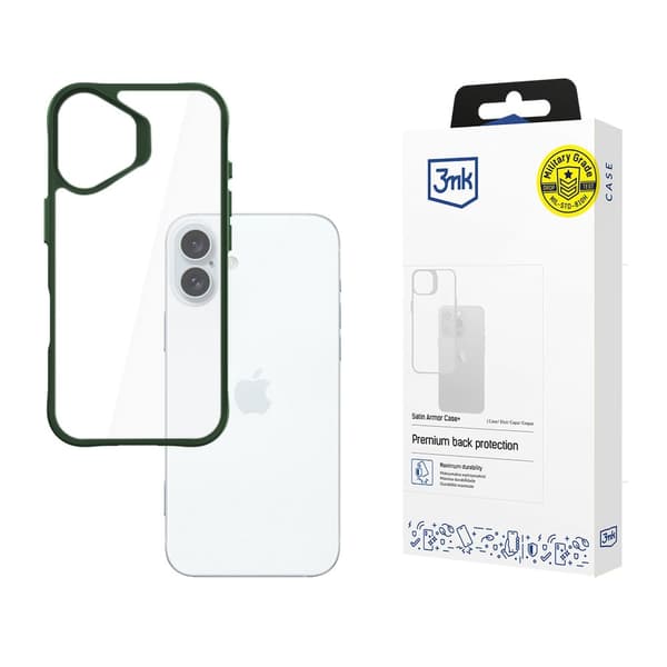 Apple iPhone 16 Plus - 3mk Satin Armor Case+ Vihreä