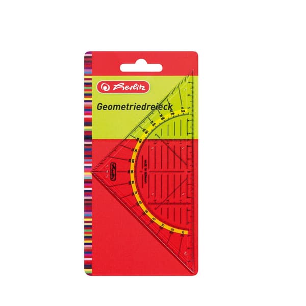Herlitz Herlitz geometritrekant plast 16 centimeter, vinkelmåler (klar)