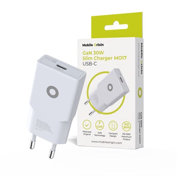 Mobile Origin GaN 30W Slim -laturi TÜV, MO17 - USB-C