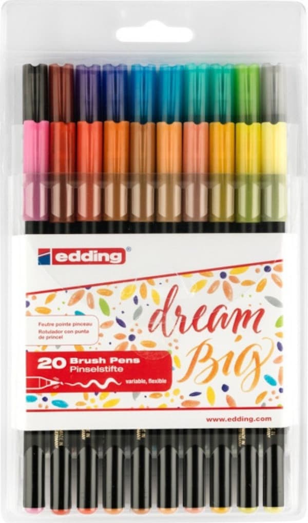 Edding Pen med pedalspids e-1340 EDDING, 1-3 mm, 20 stk., farvemix