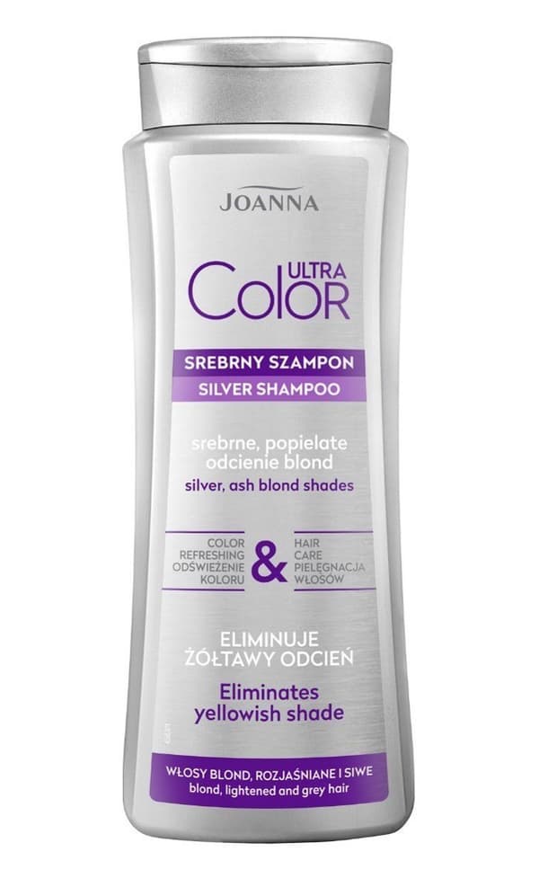 Joanna Ultra Color sølv hårshampoo grå blonde nuancer 400ml