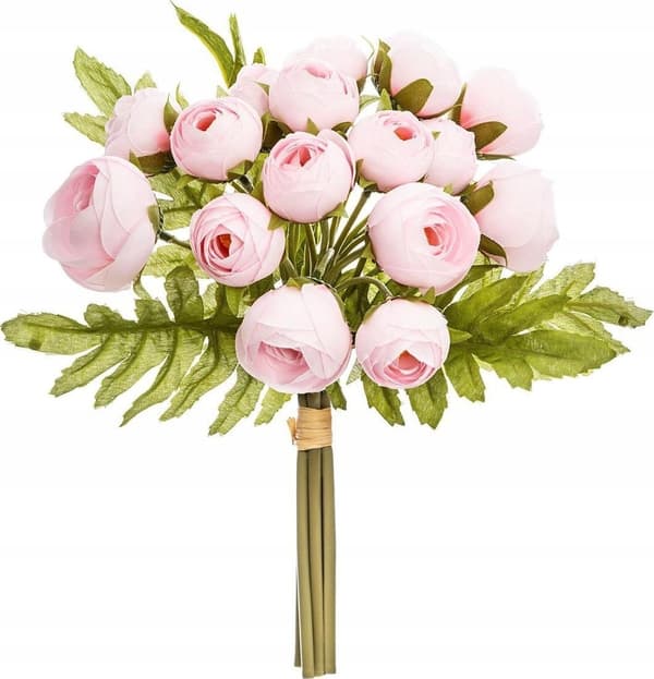 Atmosphera Buket af kunstige blomster, 18 lyserøde pæoner, 30 cm