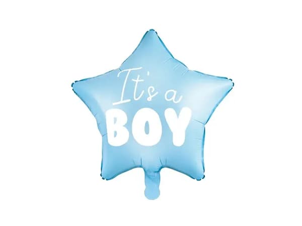 Party Deco Folieballon Stjerne - It's a boy, lyseblå, 48cm universal