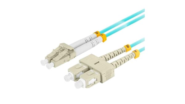 Light air patch cord mm lc/upc-sc/upc duplex 3.0mm om3 50/125 2m aqua
