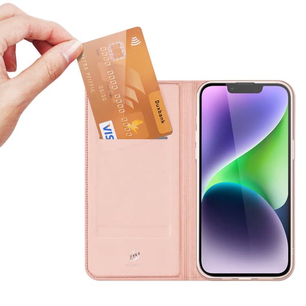Dux Ducis Skin Pro Plånboksfodral för iPhone 15 Plus – Rosa