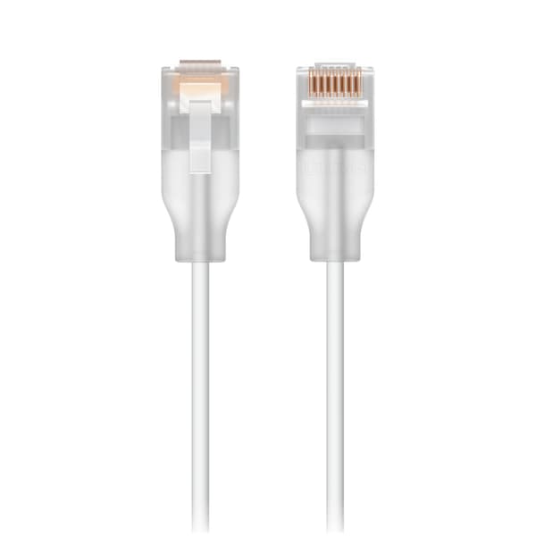 Ubiquiti Nano-tynd patchkabel med 2,5 GbE-understøttelse designet til at vise Etherlighting-effekter.