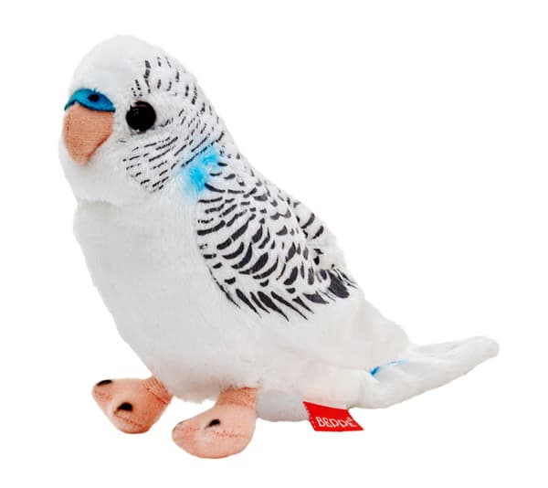 Maskot Papegøje bølget hvid 13cm 13846