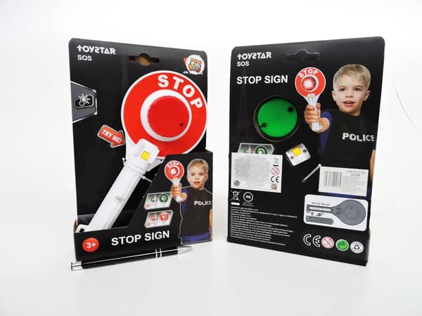 *Politislikkepind, 23,5 cm, plast, bat., sw blist.