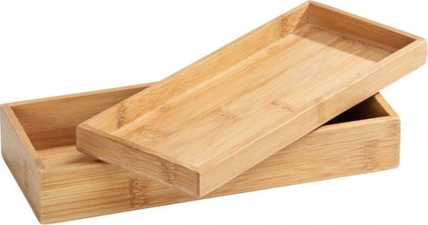 Wenko Sæt med bakkeborde TERRA, bambus, 2 stk., WENKO